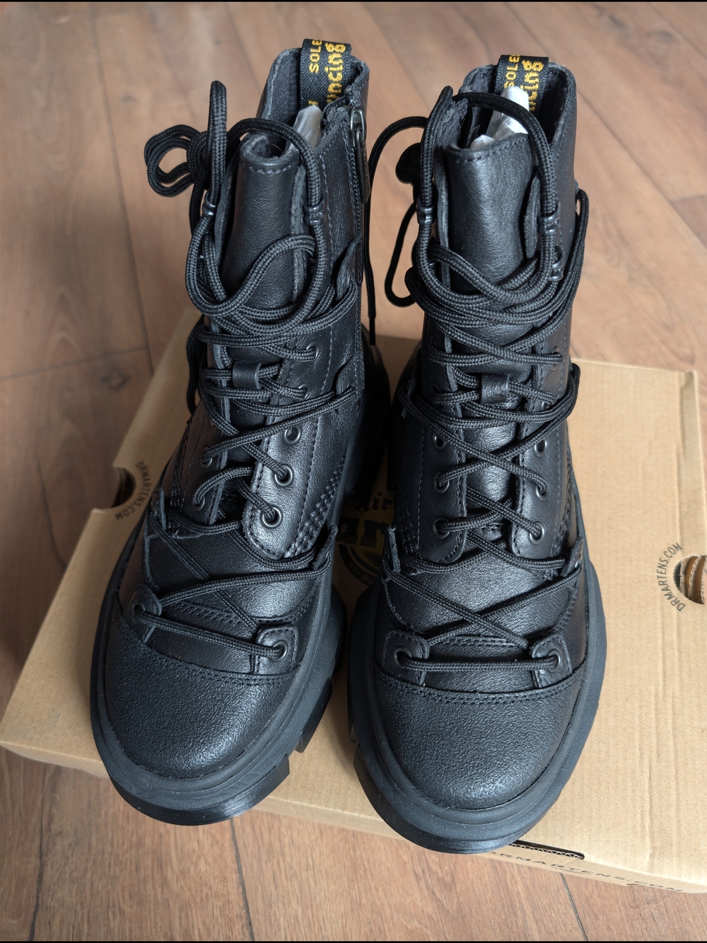 DMXL Dr. Martens Black Tactical Lace-Up Combat Boots
